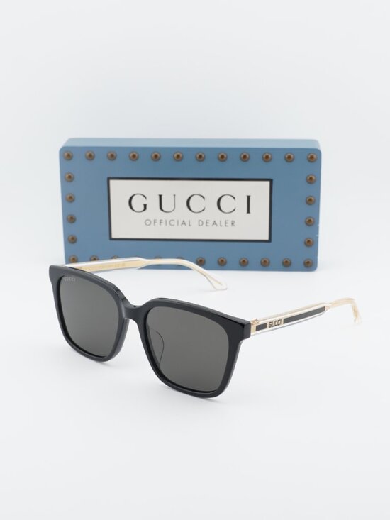 Gucci GG1121SA 001 Square Sunglasses - Black/Grey main image 10